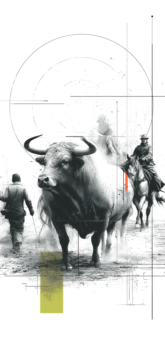 Collage cutout: bull